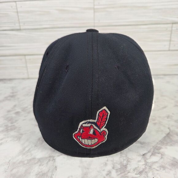 Vintage 90's Pro-Line Cleveland Indians Fitted Baseball Hat Size 7 Chief Wahoo - Picture 4 of 9